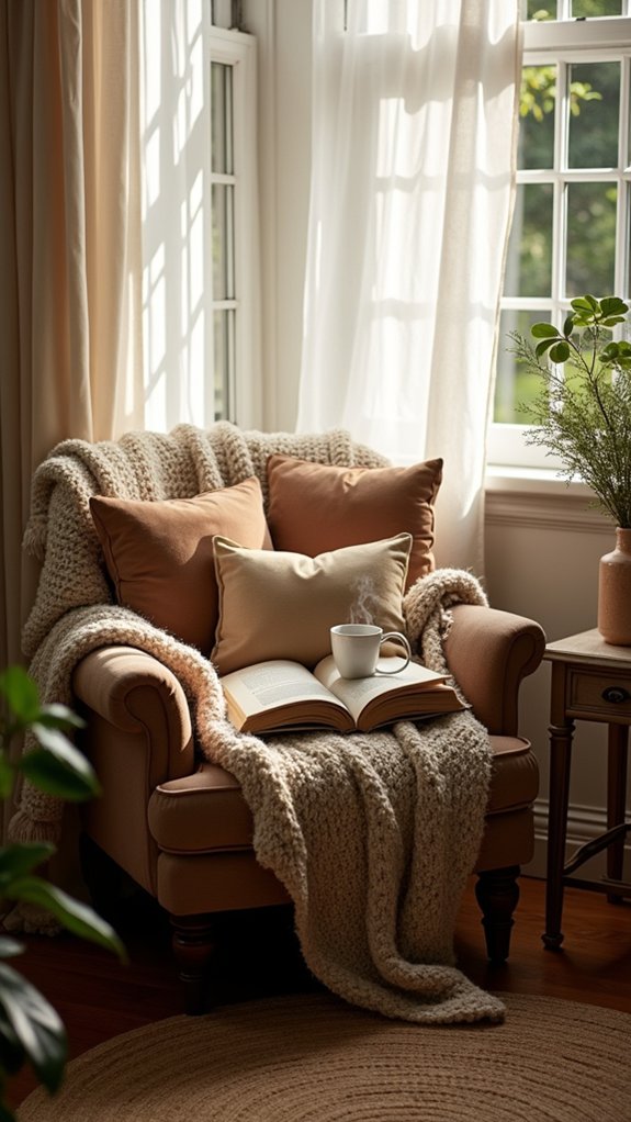 koselig tekstilfylt lesekrok