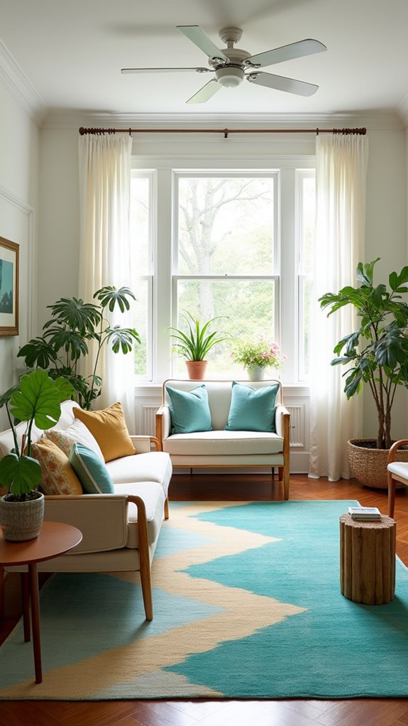 bold patterned focal rugs