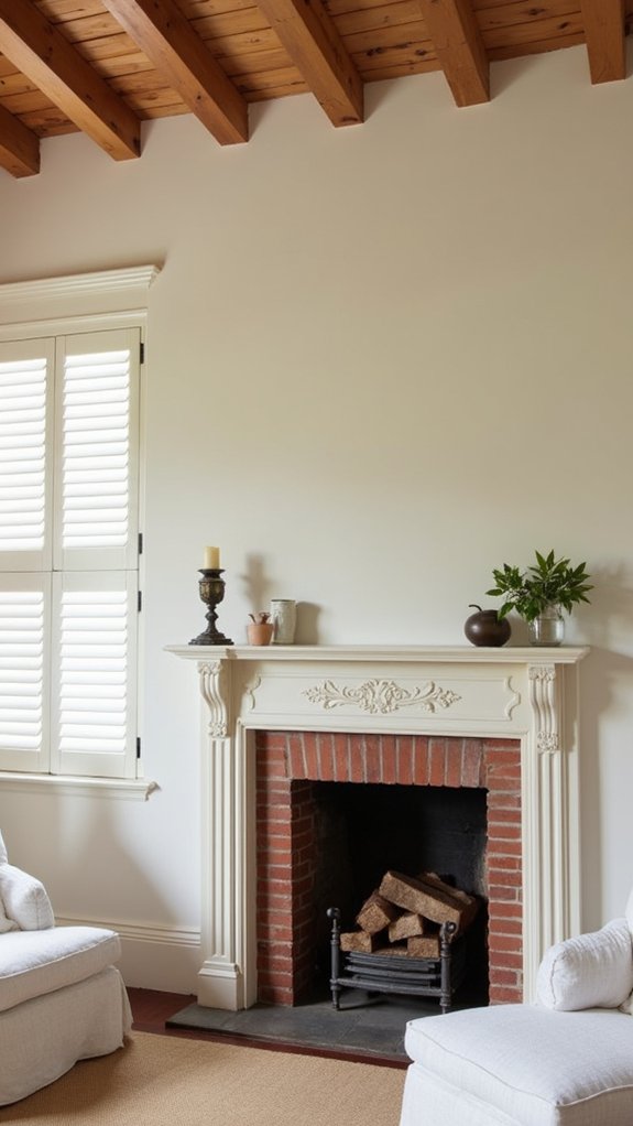 bright airy cozy fireplace