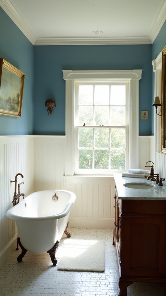 colonial aesthetic bathroom artwork