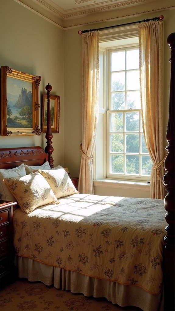 colonial artwork enhances decor