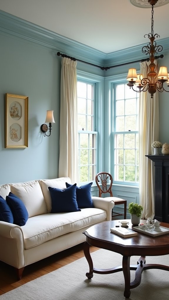 colonial blue evokes calm sophistication