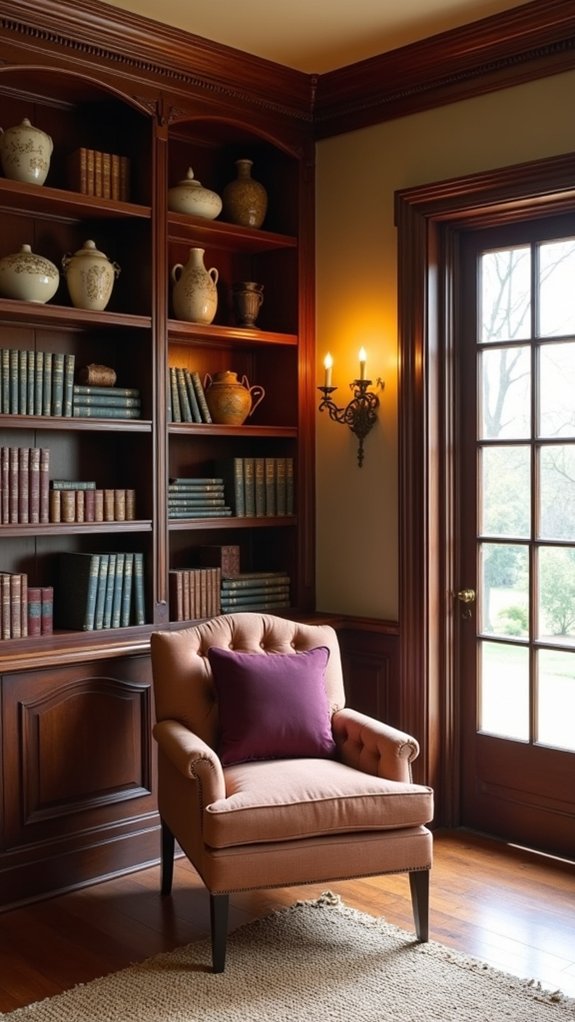 colonial built in shelving elegance