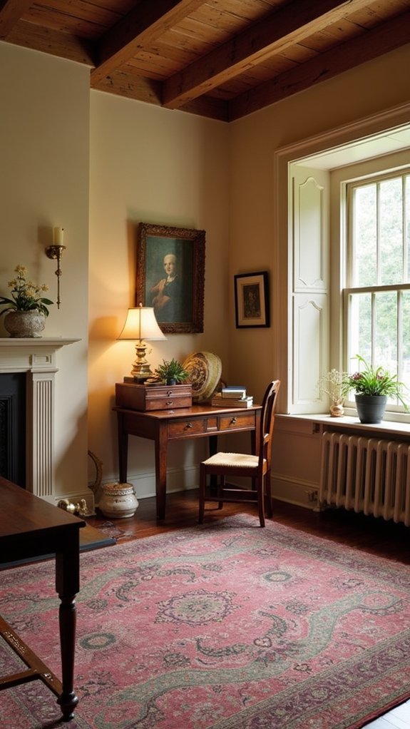 colonial style rugs enhance interiors