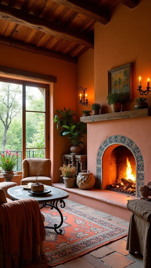 cozy fireplace seating arrangement