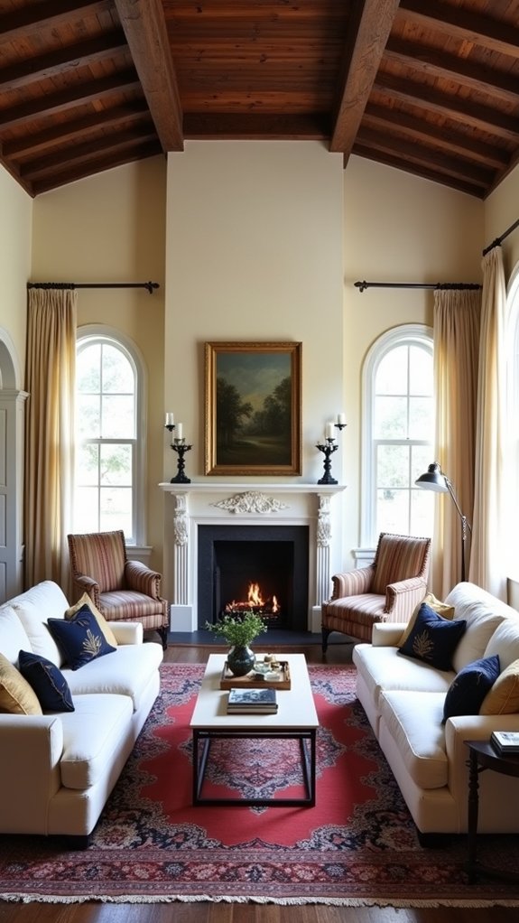 cozy traditional fireplace installation