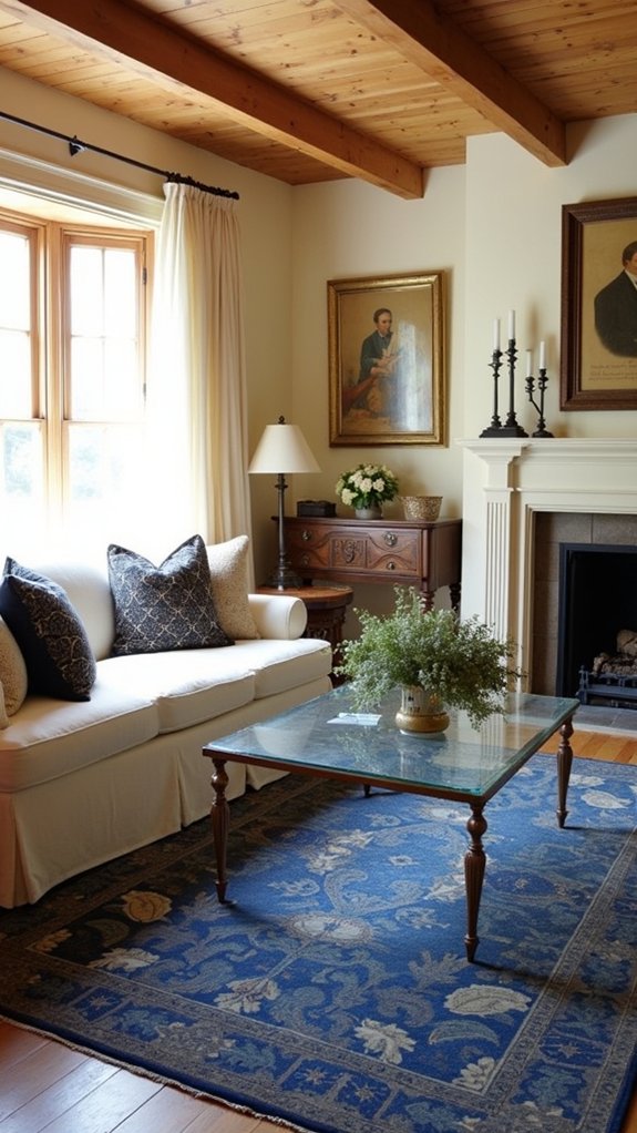 define spaces with area rugs