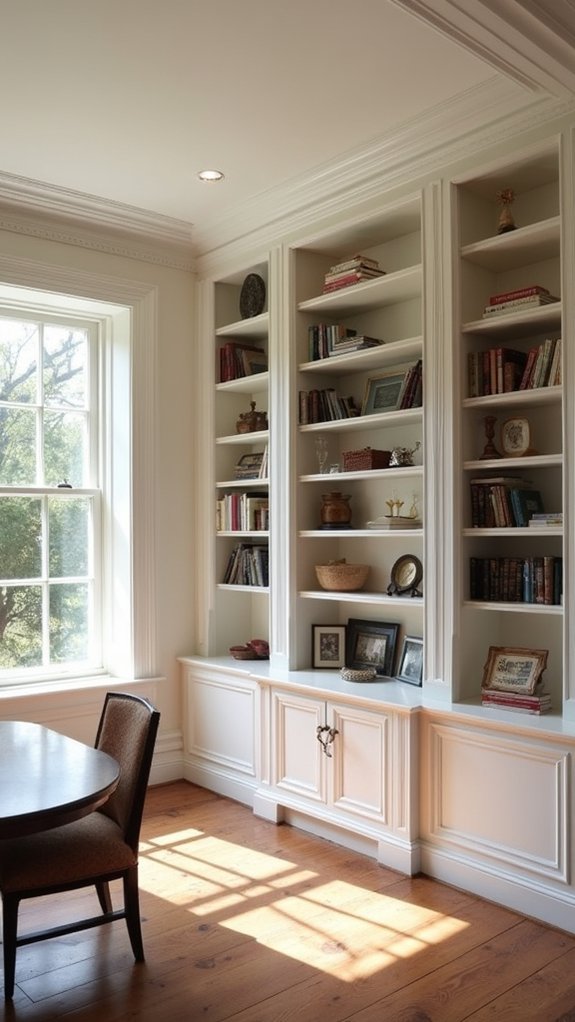 elegant built in shelving transformation