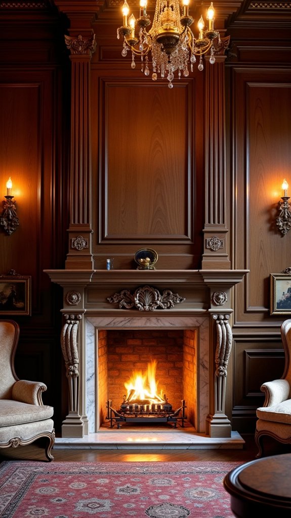 elegant colonial fireplace centerpiece