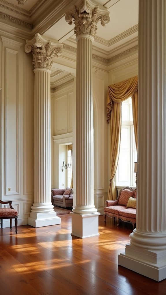 elegant decorative pillars enhance