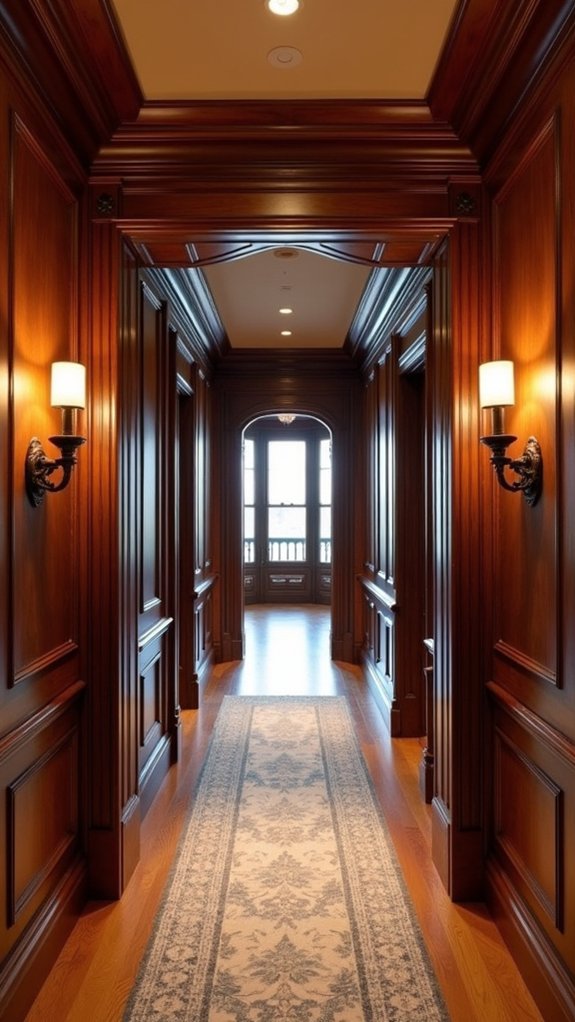 elegant hallway millwork details