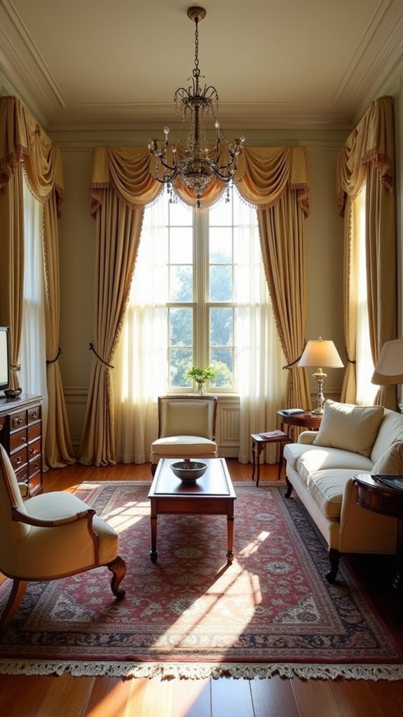 elegant layered window treatments