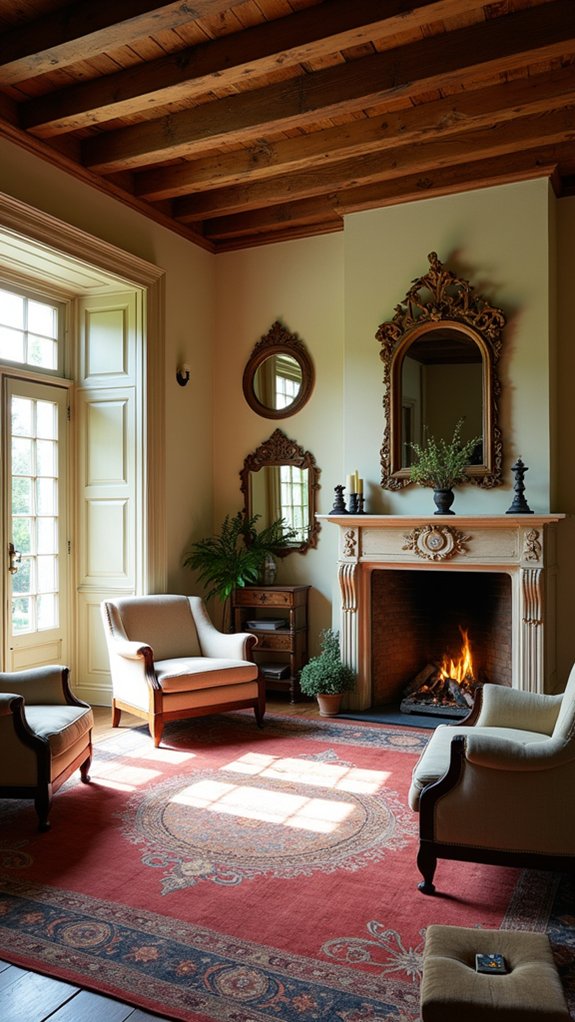 elegant vintage mirrors enhance