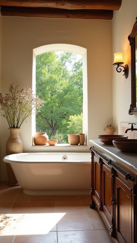 elevate bathroom with pottery