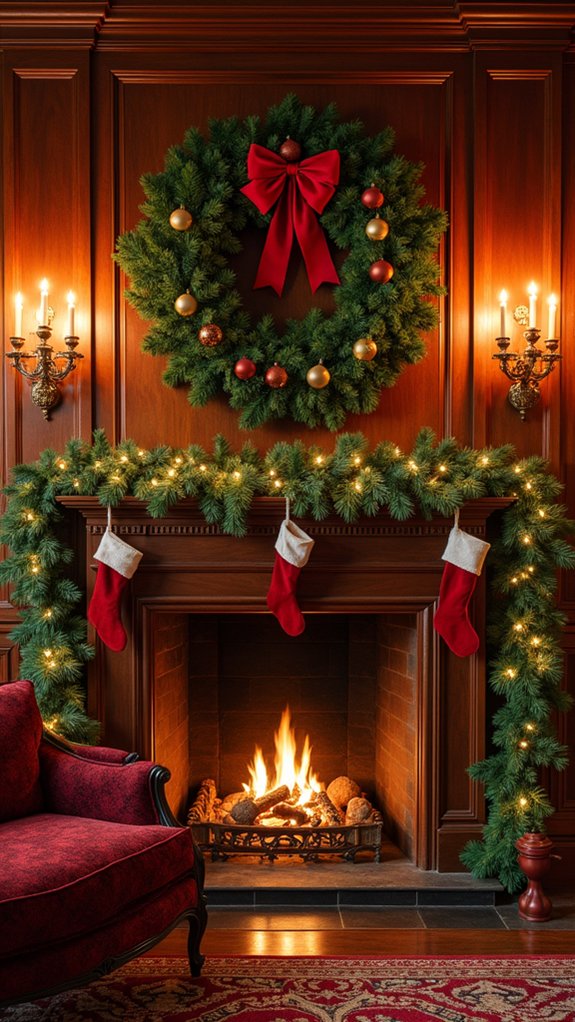 festive door wreath decoration