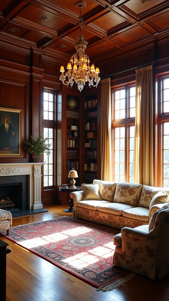 grand bookcases create sophistication