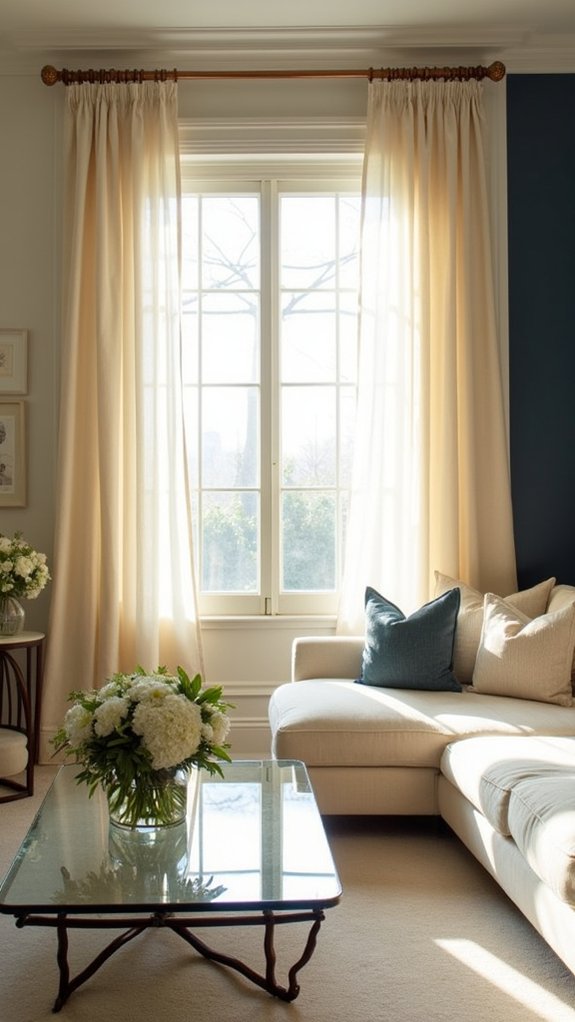 layered linen and blinds