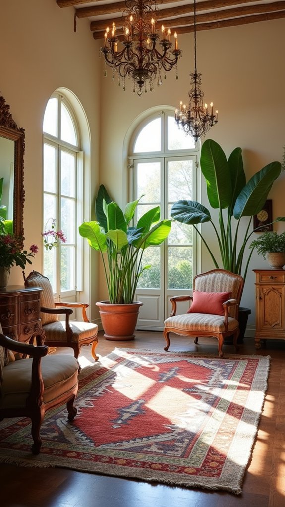 layered rugs enhance coziness