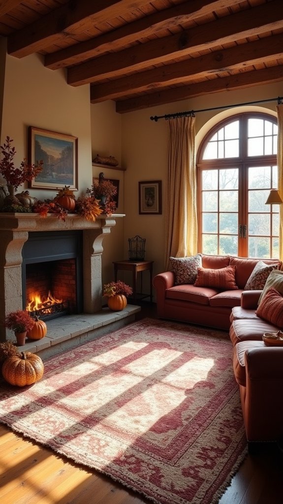 layered rugs for warmth
