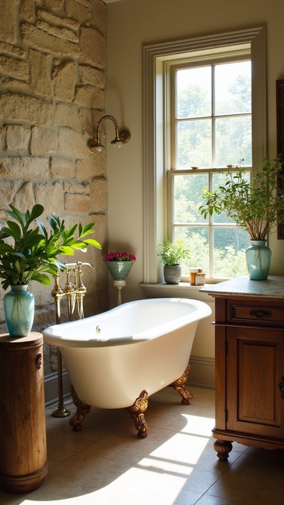 natural stone bathroom accents