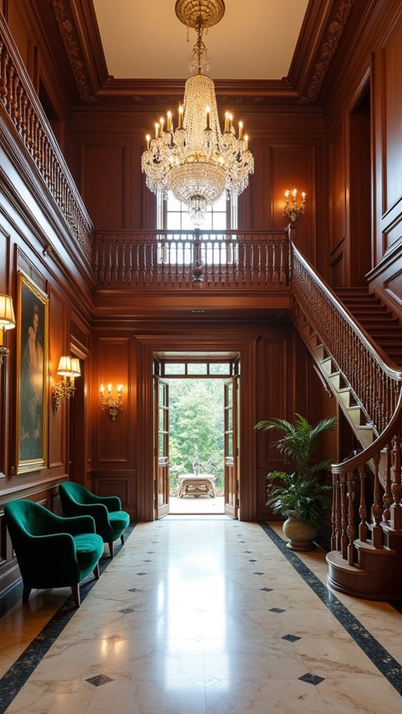 opulent chandelier enhances elegance