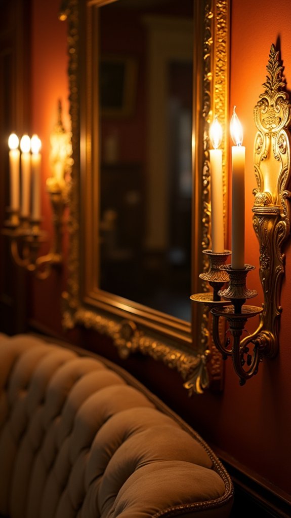 ornate mirror sconces elegance