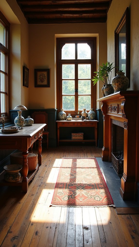 rustic flooring enhances charm