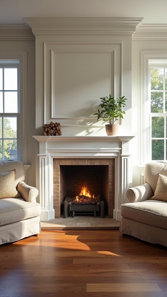 sophisticated white mantel design