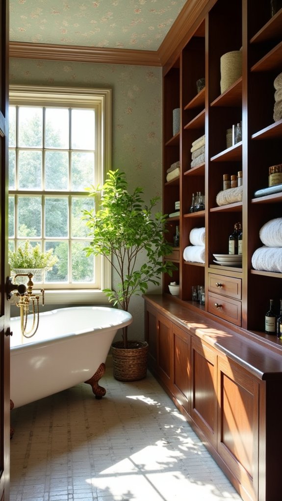 timeless colonial built in shelving