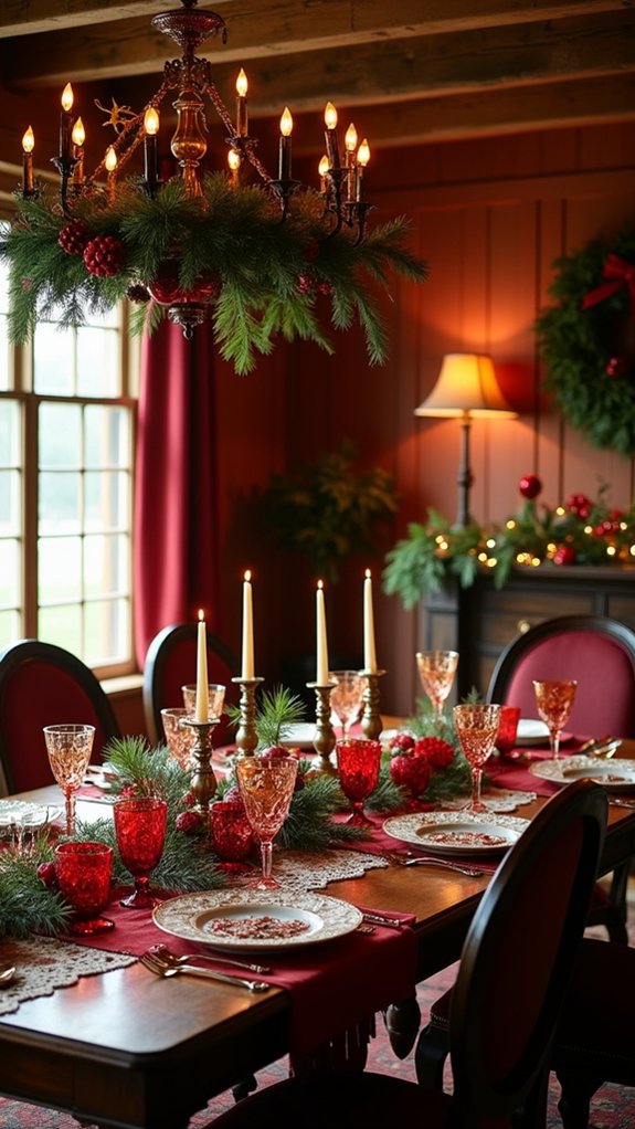 vintage glassware holiday decor
