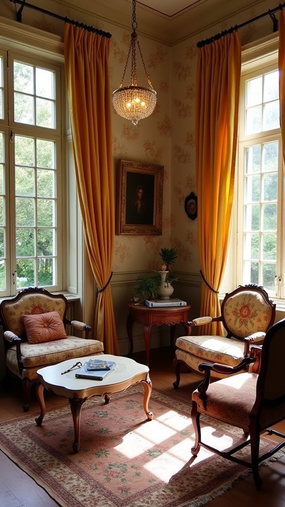 vintage textiles enhance ambiance