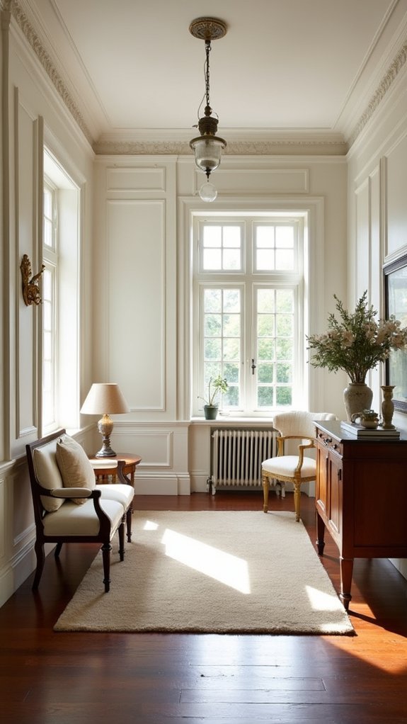wainscoting enhances colonial interiors