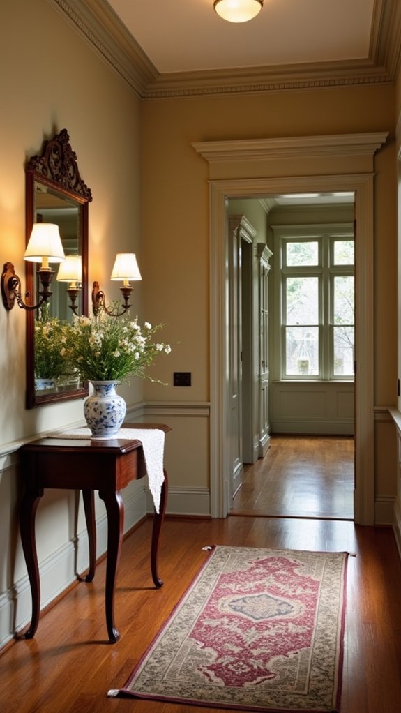 warm colonial entryway decor
