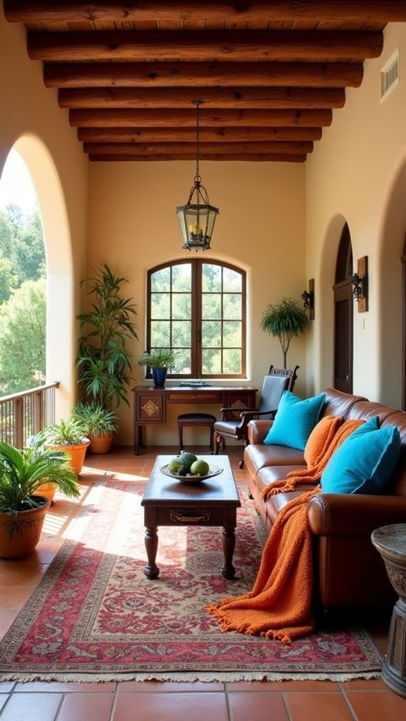 warm earthy tones vibrant accents