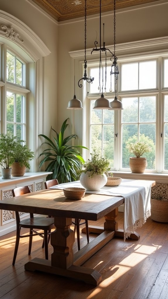 warm farmhouse tables enhance aesthetics