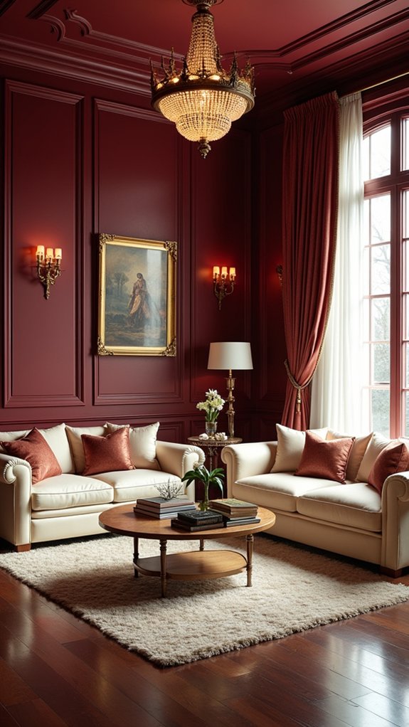 warm luxurious burgundy ambiance