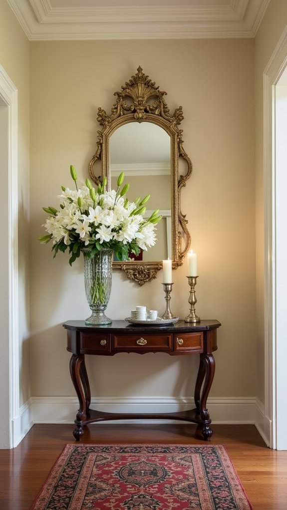 welcoming entryway table decor