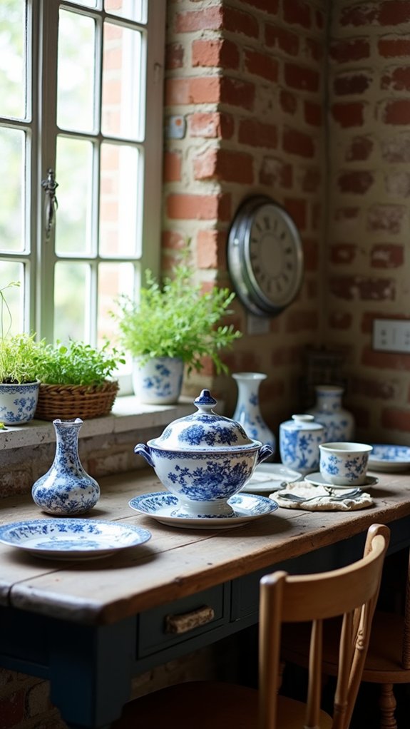 antique blue and white ceramics