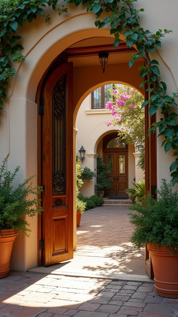 arched doorways wooden accents