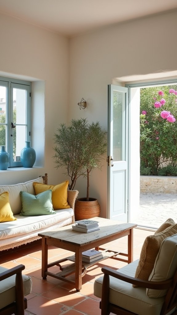 blue accents enhance tranquility