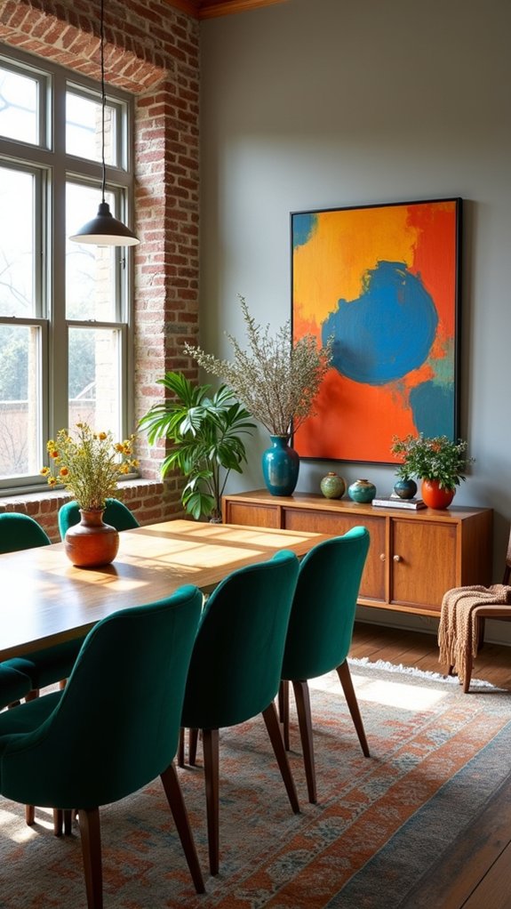 bold colors enhance dining
