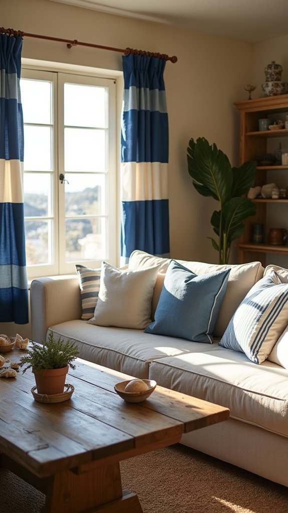 bold stripes enhance decor