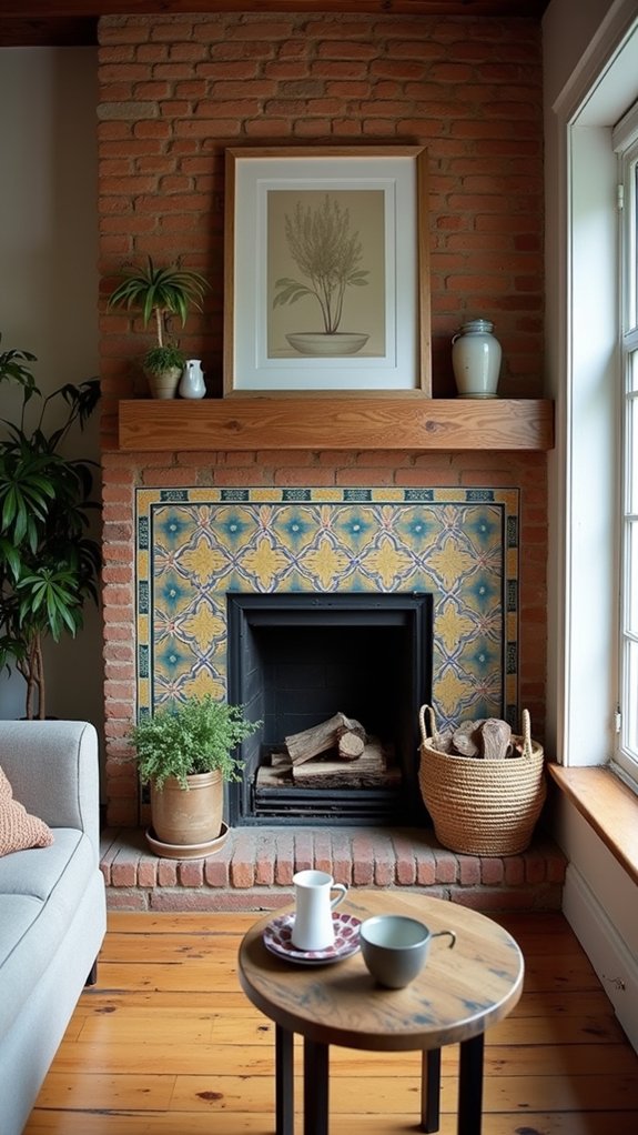 bold tile fireplace transformation