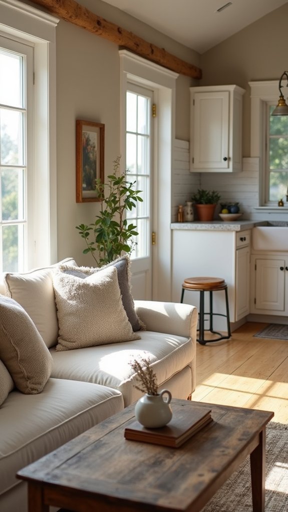 calming neutral farmhouse tones