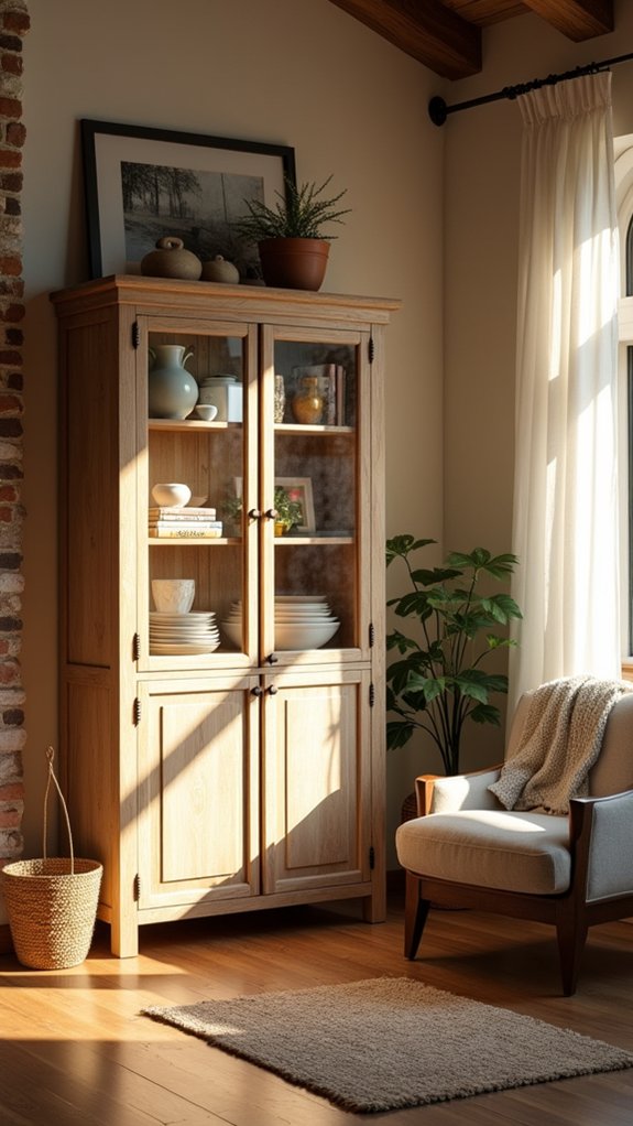 charming rustic display cabinets