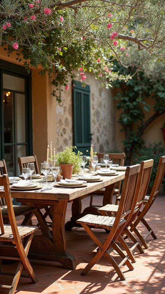 chic mediterranean outdoor dining
