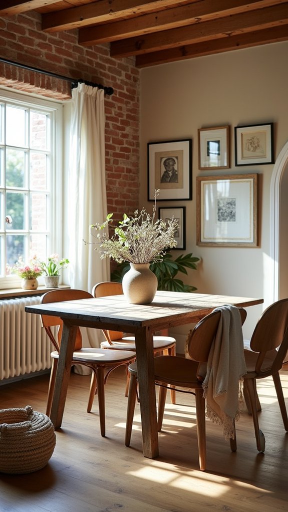 chic mixed materials dining