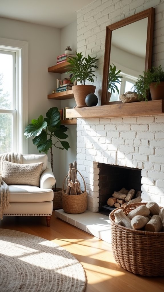 classic farmhouse fireplace charm