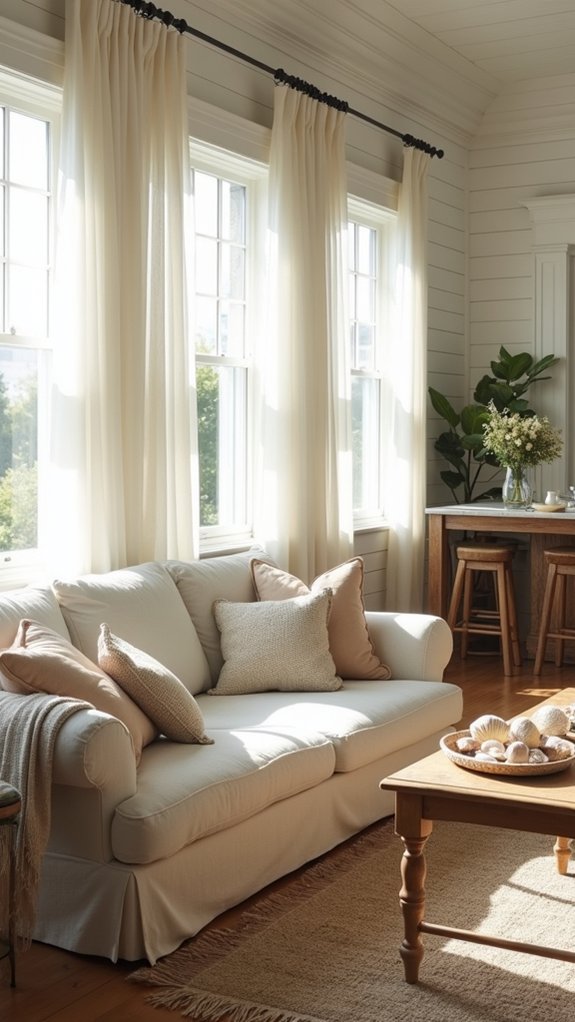 coastal farmhouse airy drapery