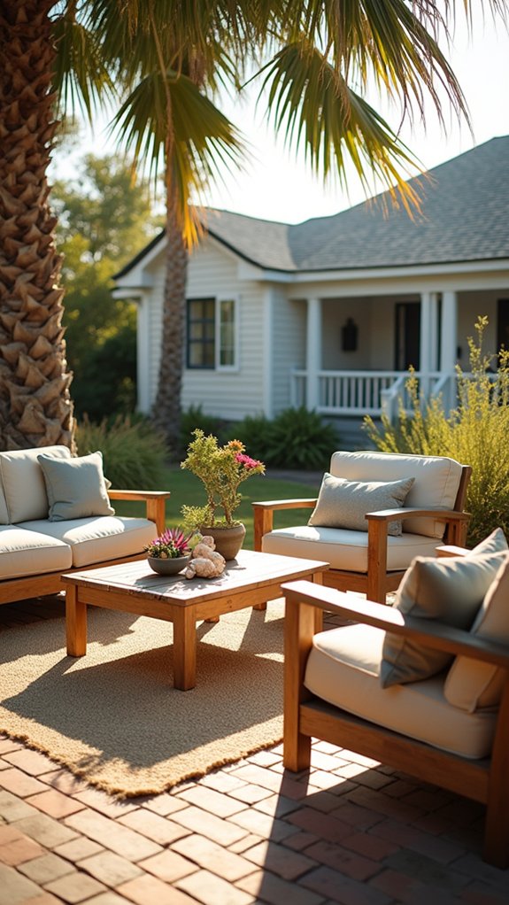 coastal farmhouse outdoor oasis
